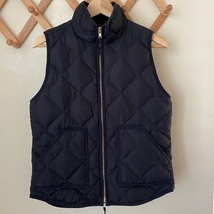Black quilted J. Crew puffer vest